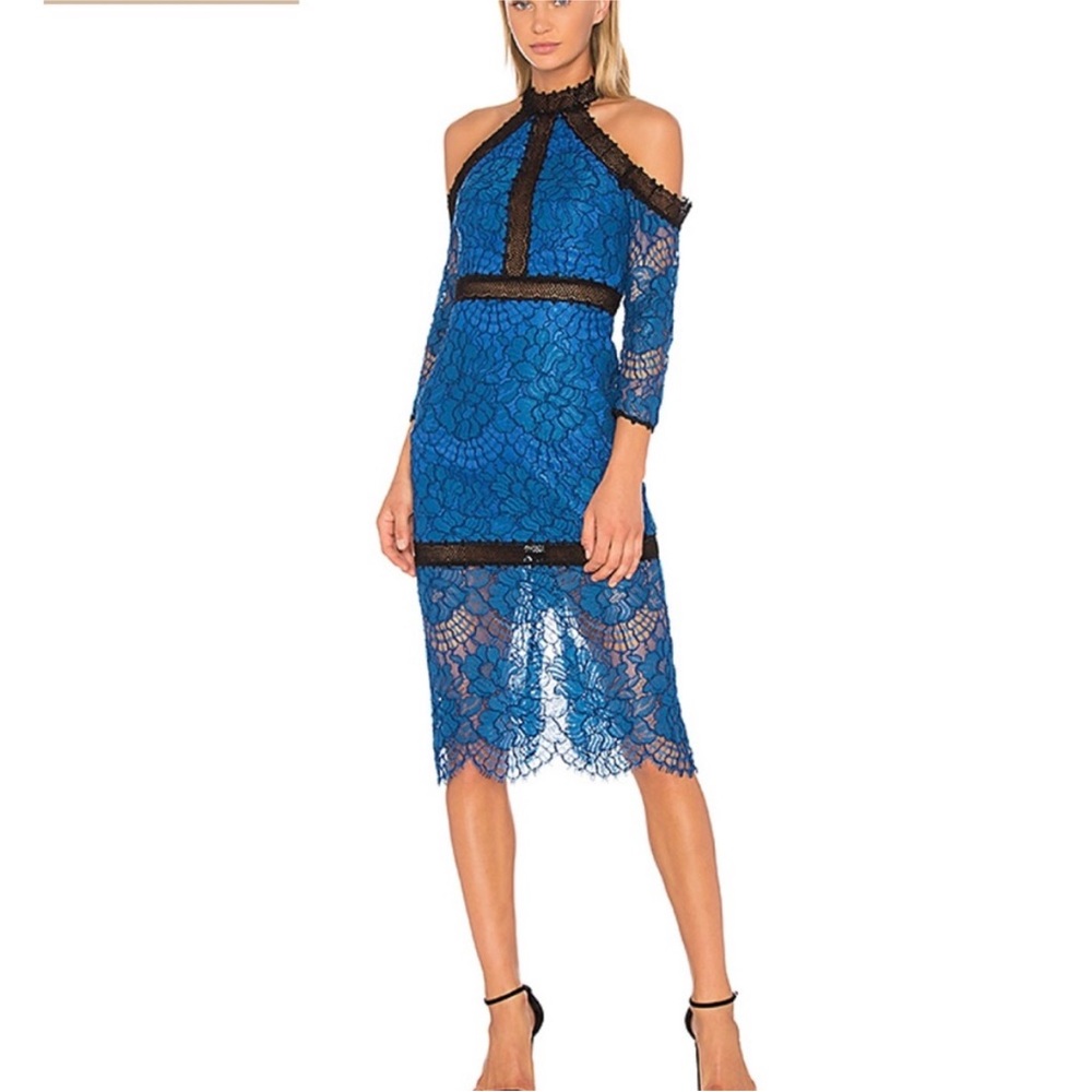 Alexis Marlowe Dress in Blue Lace NWOT small